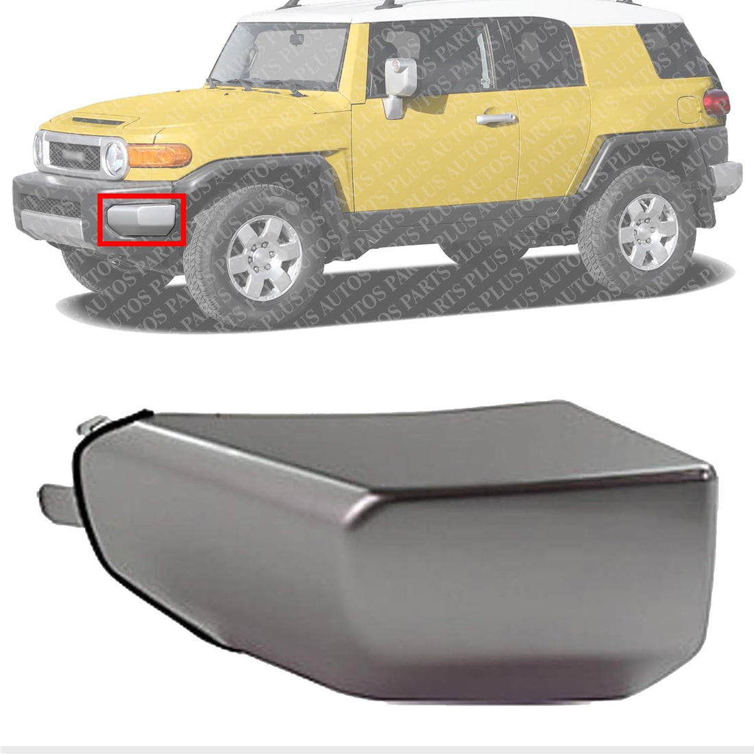 Front Bumper End Silver Plastic Left Driver Side Direct Replacement Compatible With 2007-2014 Toyota FJ Cruiser TO1004174 5242335020