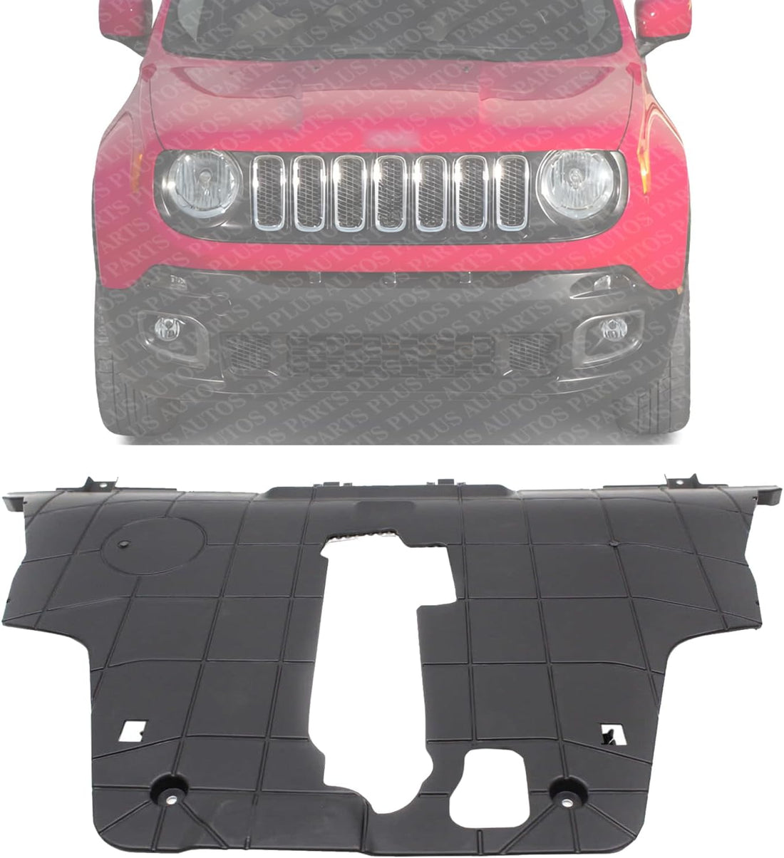 Front Engine Center Splash Shield Under Cover Direct Replacement Compatible with 2016-2018 Fiat 500X / 2015-2018 Jeep Renegade CH1228133 68420672AA
