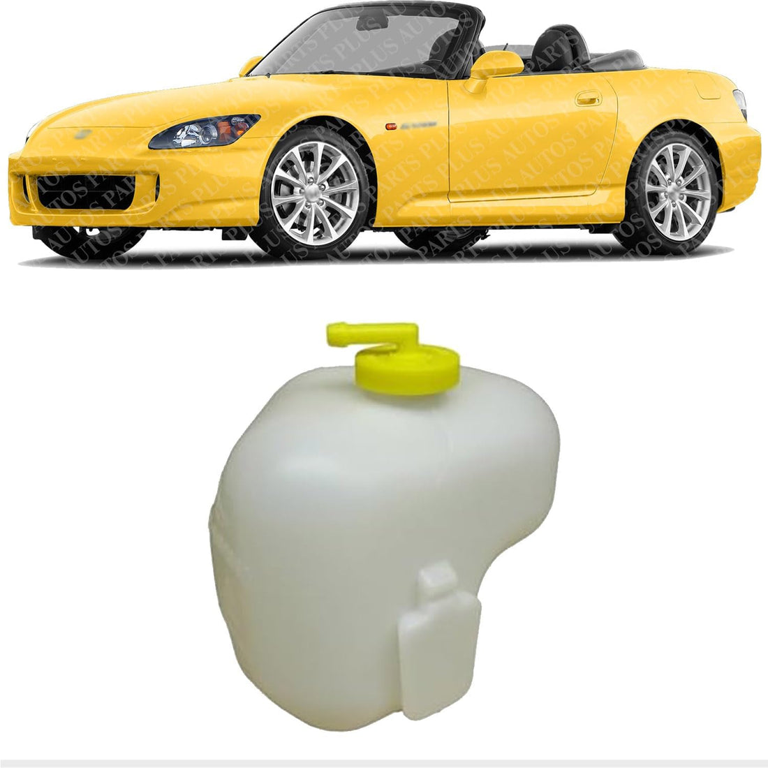 Front Coolant Reservoir With Cap Direct Replacement Compatible With 2000-2009 Honda S2000 HO3014125 19101PCX000