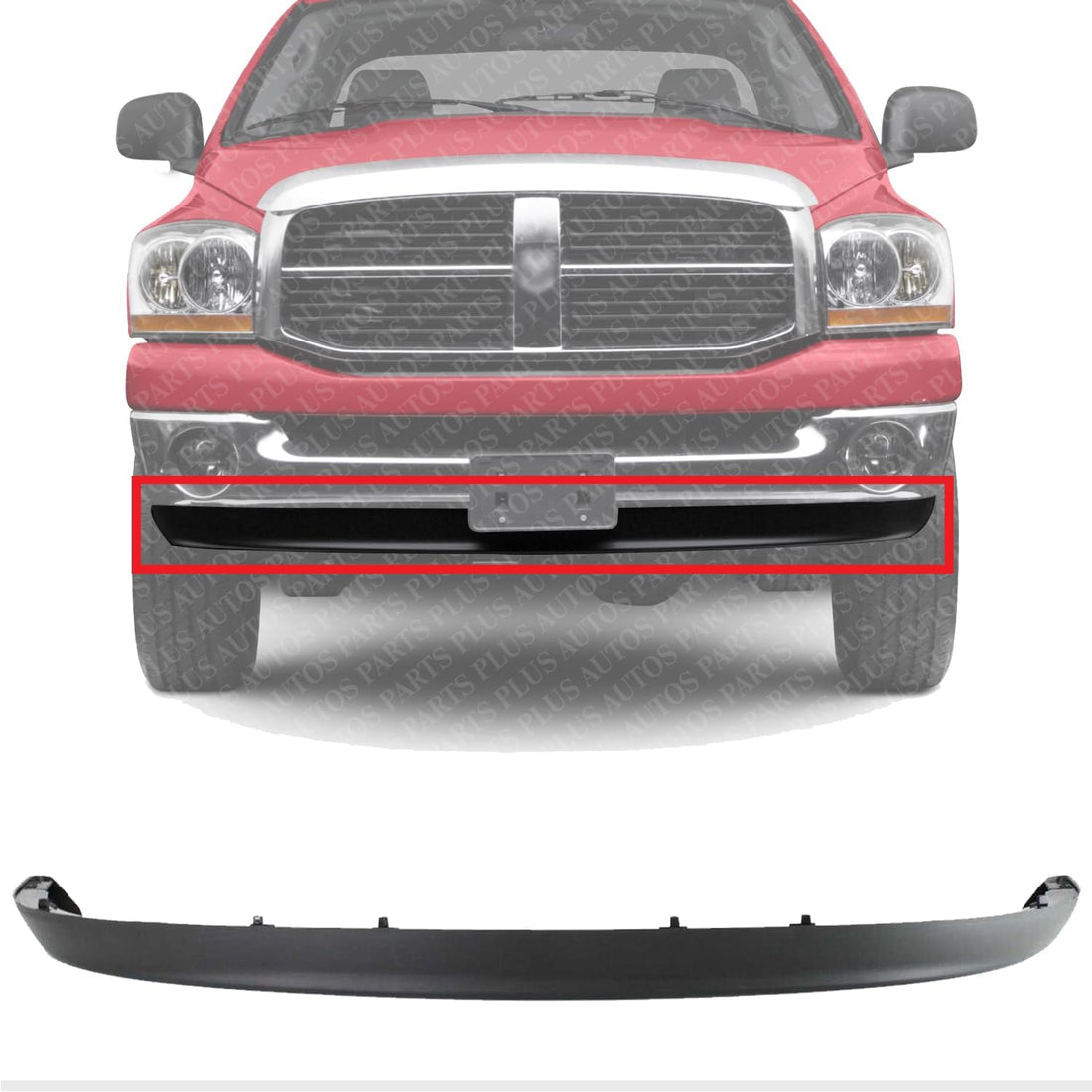 Front Bumper Lower Valance Air Deflector Dam Textured Direct Replacement Compatible With 2002-2008 Dodge Ram 1500/2003-2009 2500 3500 CH1090125 55077337AD 55077337AB