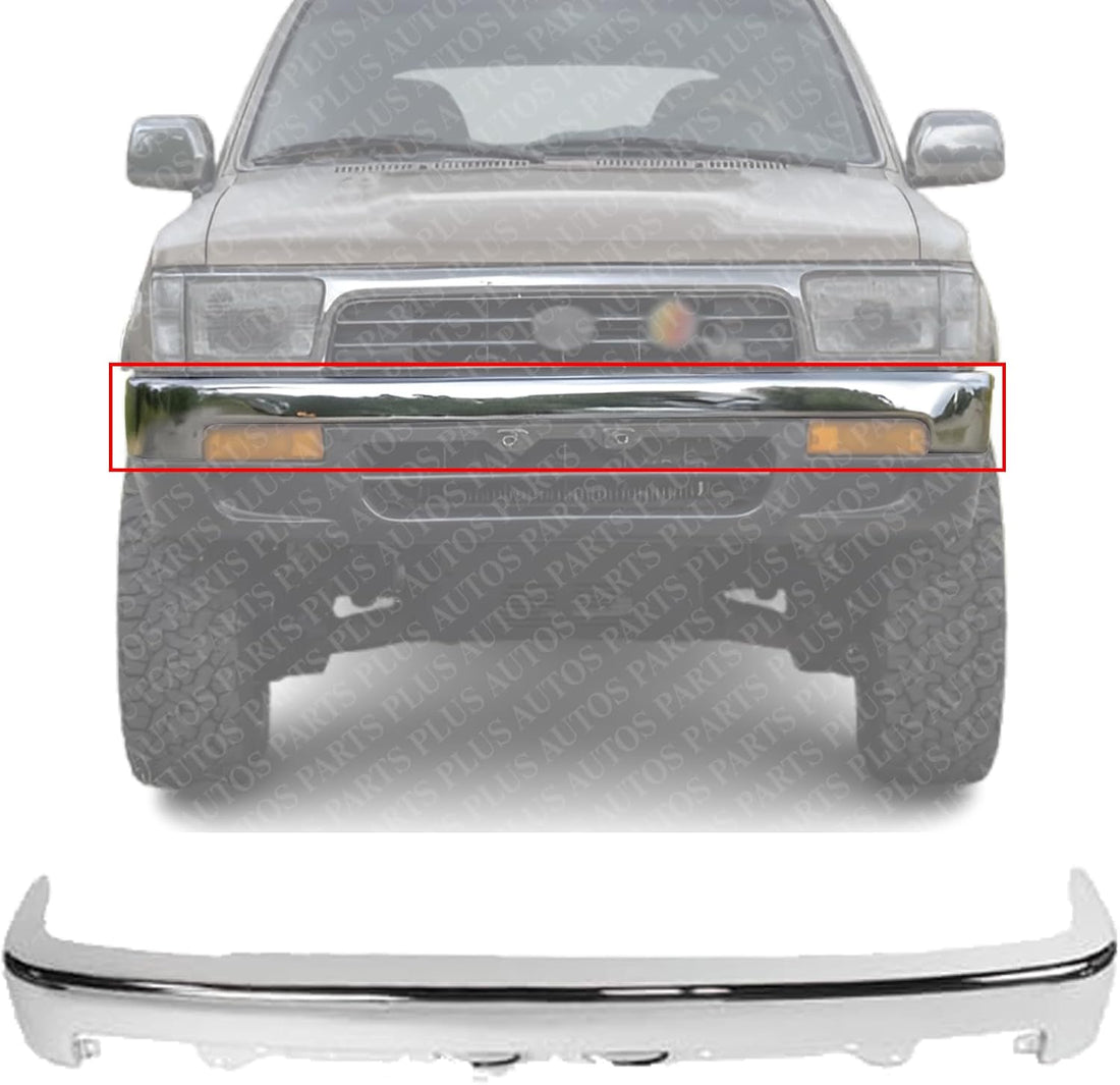 Front Bumper Face Bar Chrome Steel Direct Replacement Compatible With 1992-1995 Toyota 4Runner TO1002131 5210135170
