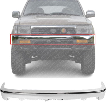 Front Bumper Face Bar Chrome Steel Direct Replacement Compatible With 1992-1995 Toyota 4Runner TO1002131 5210135170