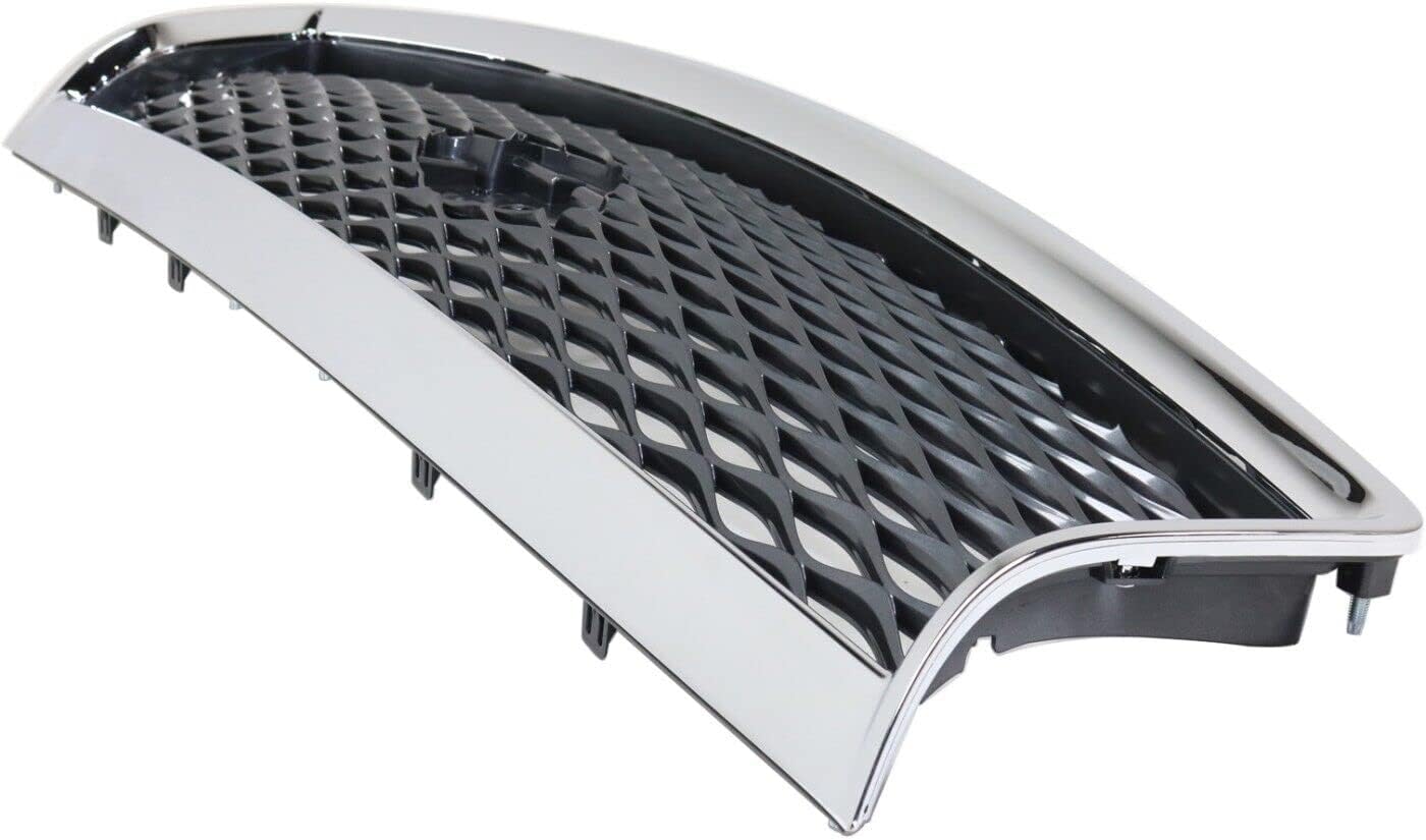 Front Grille Chrome Shell/Painted Gray Insert Direct Replacement Compatible With 2014-2017 Infiniti Q50 IN1200118 623104HB1B
