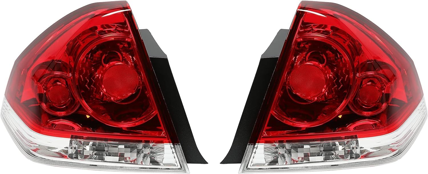 Set Of 2 Tail Light Assembly Left Driver & Right Passenger Side Direct Replacement Compatible With 2006-2013 Chevrolet Impala / 2014-2016 Limited GM2800193 GM2801193 25971598