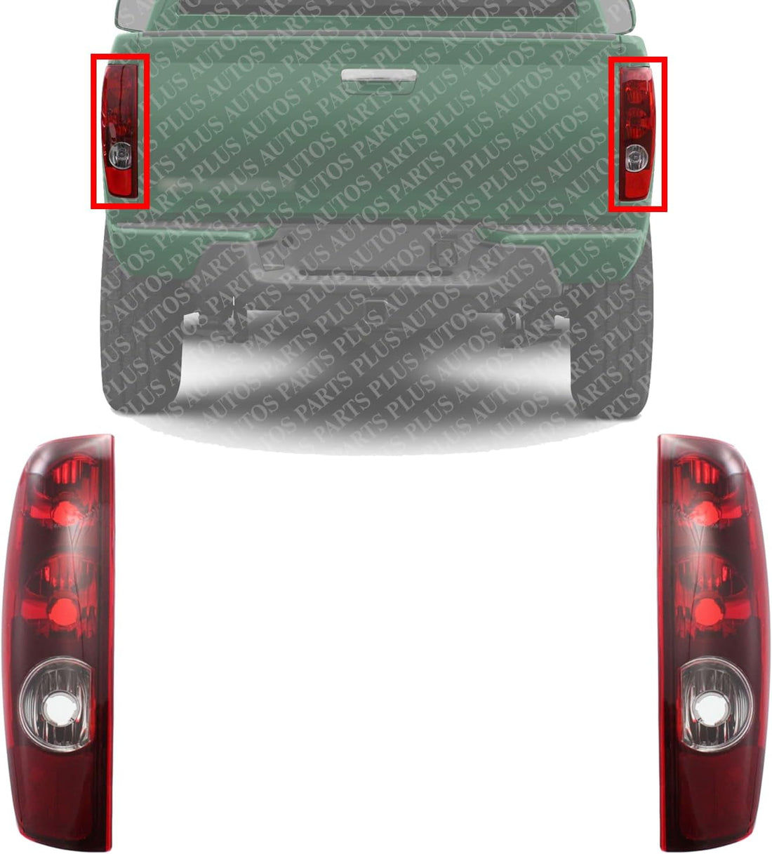 AUTOS PARTS PLUS Set Of 2 Tail Light Assembly Left Driver & Right Passenger Side Direct Replacement Compatible With 2004-2012 Chevrolet Colorado/GMC Canyon 20825942-PFM 19417443-PFM