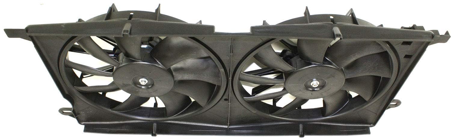 Front Radiator Cooling Dual Fan Shroud Assembly Plastic Direct Replacement Compatible with 2000-2005 Buick Lesabre/Pontiac Bonneville GM3115119 12487606