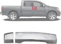 Front Exterior Door Handle + Cap Chrome Plastic Without Keyhole Right Passenger Side Direct Replacement Compatible with 2004-2018 Nissan Titan FDH010268 80646ZC00A