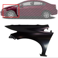 Front Fender Primed Steel Left Driver Side Direct Replacement Compatible With 2012-2015 Honda Civic HO1240181 60261TR6305ZZ