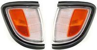 Set Of 2 Front Corner Light Assembly With Primed Trim Right Passenger & Left Driver Side Direct Replacement Compatible With 1995-1996 Toyota Tacoma TO2521141 TO2520141 8161004010