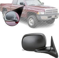 Front Power Mirror Manual Adjust Heated Textured Right Passenger Side Direct Replacement Compatible With 1998-2001 Dodge Ram 1500/1998-2002 2500 3500 CH1321168 55076488AB