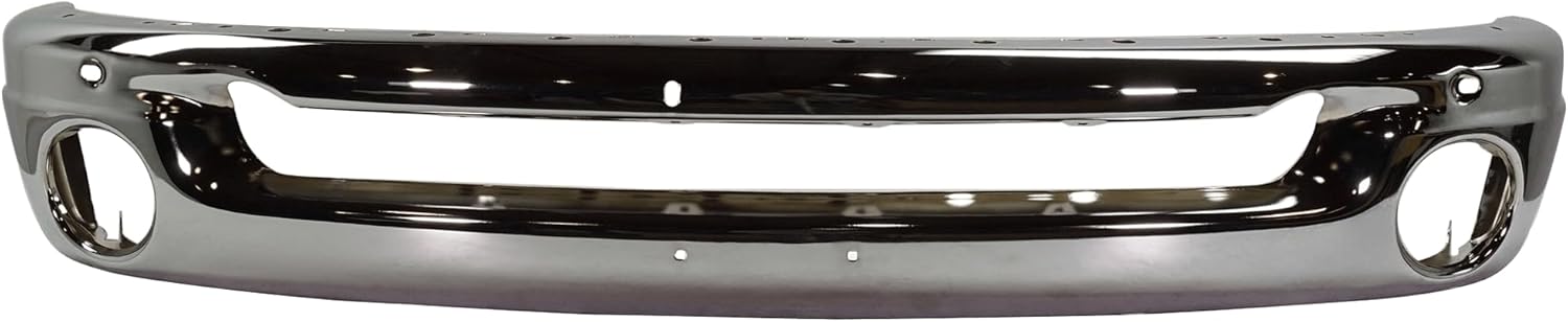Front Bumper Chrome Steel + Upper Cover Textured + Lower Valance Direct Replacement Compatible With 2006-2009 Dodge Ram 1500 2500 3500 CH1000880 CH1002383 CH1090125 55077762AA