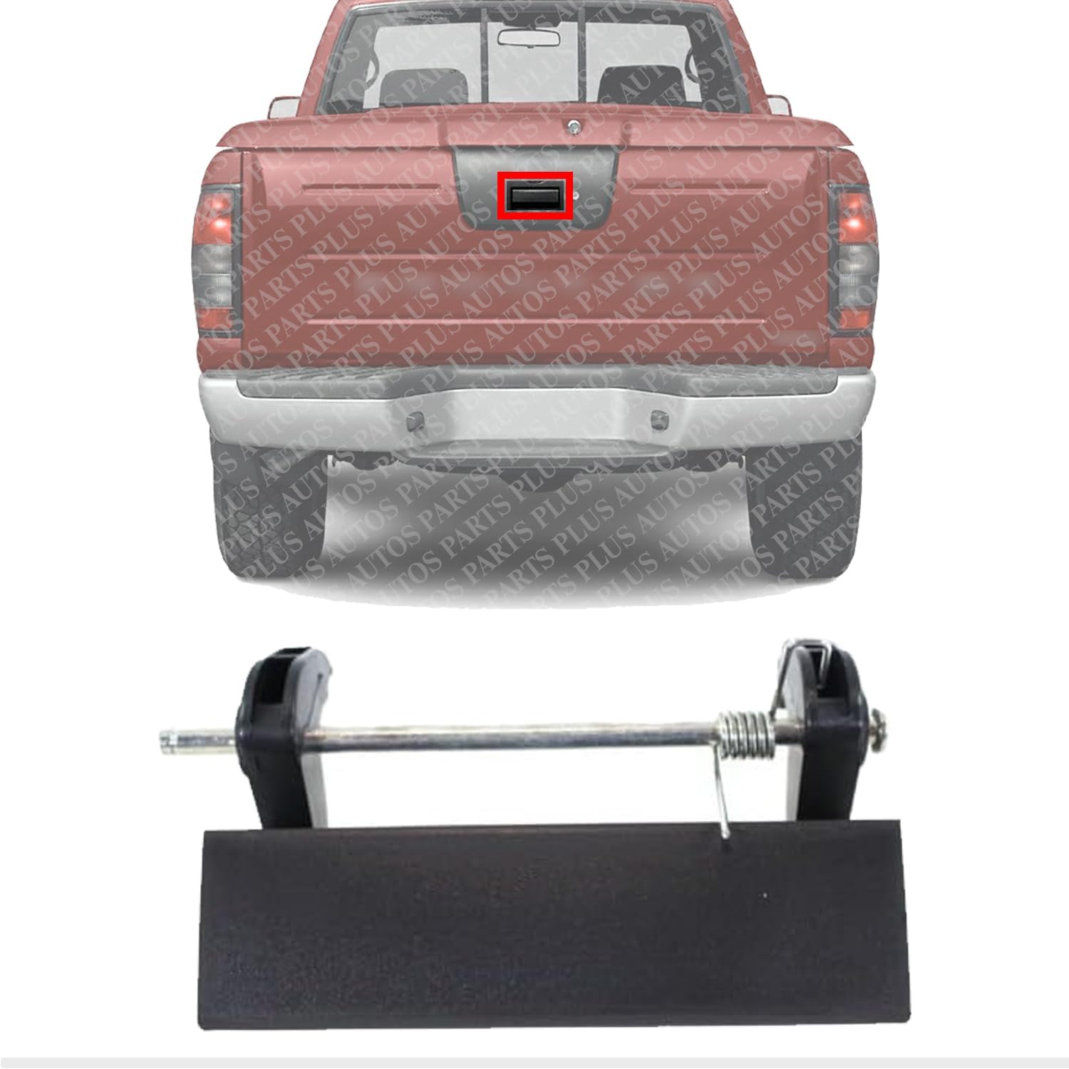 Tailgate Handle Textured Lever Only Direct Replacement Compatible with 2001-2004 Nissan Frontier NI1915112 906068Z400PFM 906068Z400-PFM