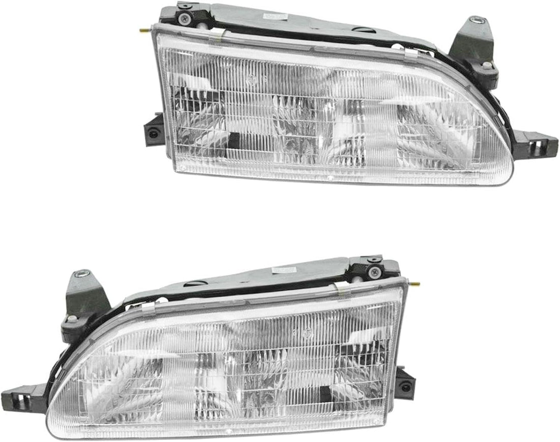 Set Of 2 Front Head Light Assembly Left Driver & Right Passenger Side Direct Replacement Compatible With 1993-1997 Toyota Corolla TO2503107 TO2502107 811101E221 811501A491