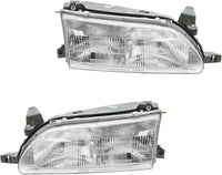 Set Of 2 Front Head Light Assembly Left Driver & Right Passenger Side Direct Replacement Compatible With 1993-1997 Toyota Corolla TO2503107 TO2502107 811101E221 811501A491