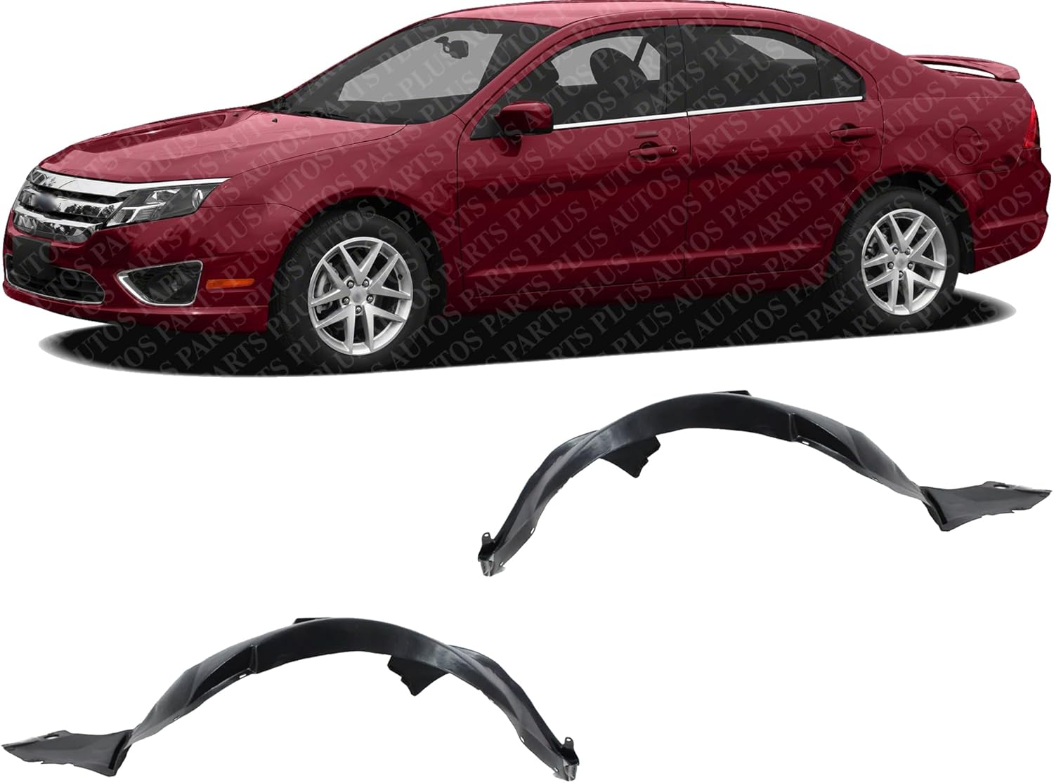 Set Of 2 Front Fender Liner Left Driver & Right Passenger Side Direct Replacement Compatible With 2010-2012 Ford Fusion FO1249143 FO1248143 AE5Z16102B AE5Z16103B