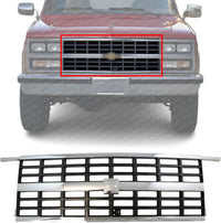 Front Grille Chrome Shell And Argent Insert Direct Replacement Compatible With 1989-1991 Chevrolet Suburban GM1200169 15628796