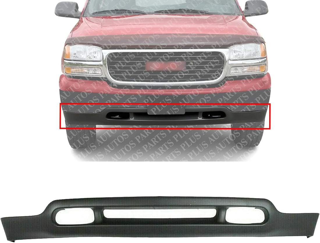 Front Bumper Lower Valance Air Deflector Primed with Tow hook Holes Direct Replacement Compatible With 1999-2002 GMC Sierra / 2001-2006 Yukon GM1092171 88980802