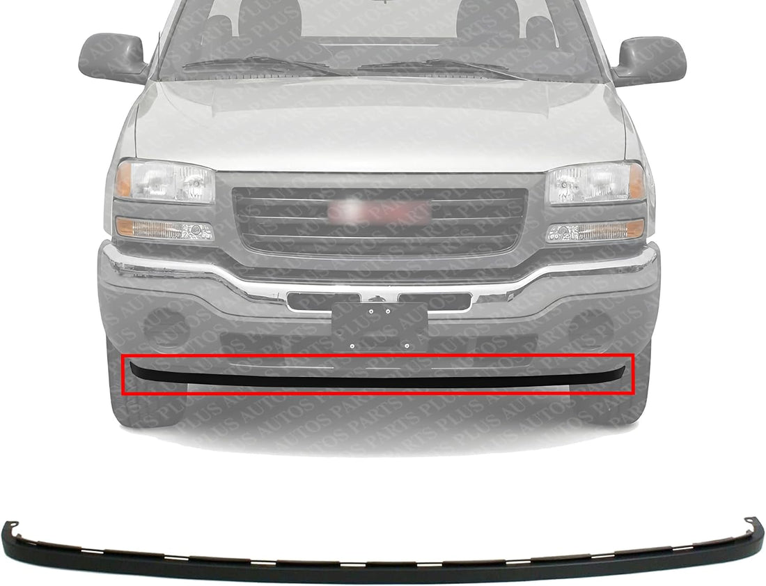 Front Bumper Lower Valance Air Deflector Extension Textured Plastic Direct Replacement Compatible With 2003-2006 GMC Sierra 1500 2500HD 3500 GM1092201 10386200
