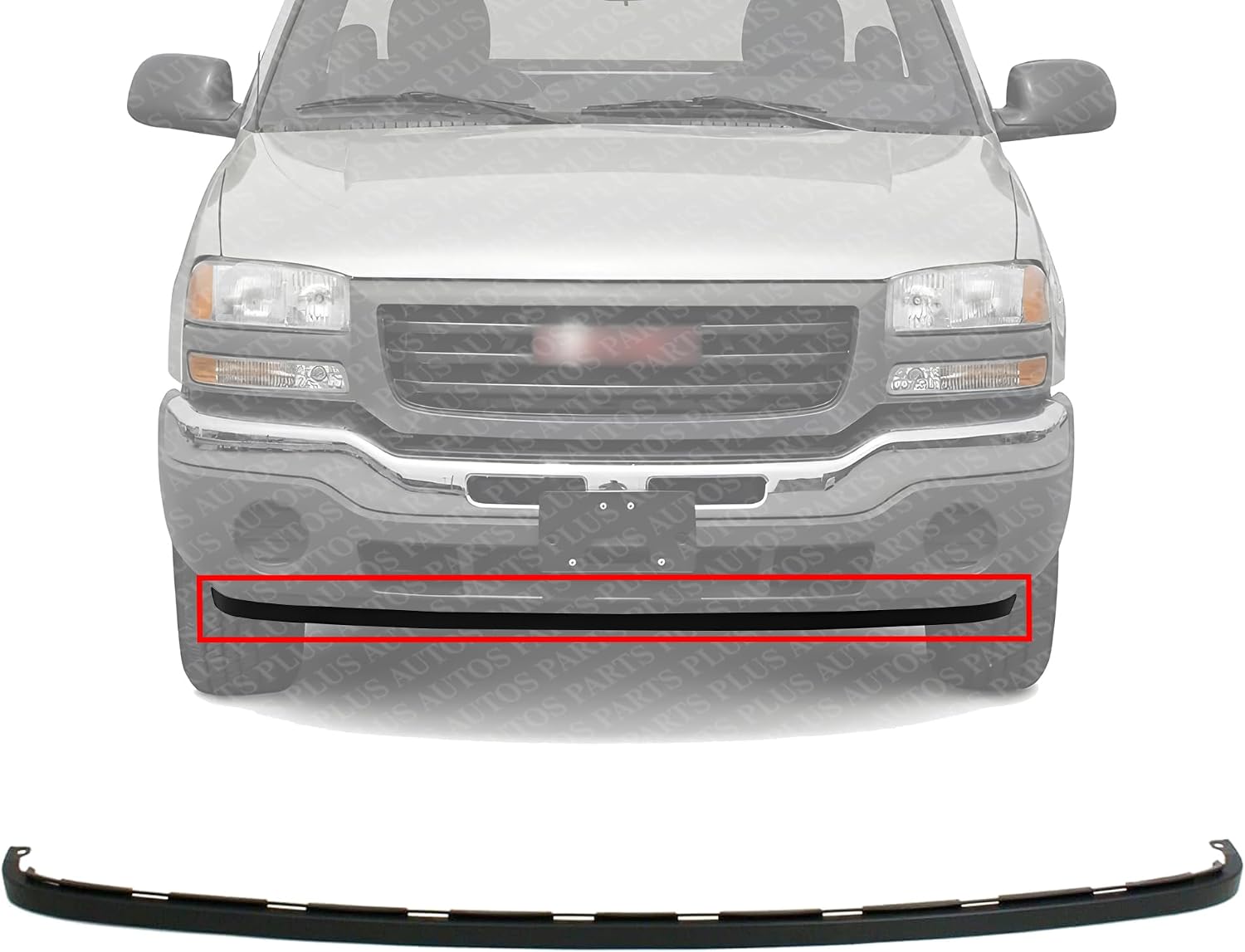 Front Bumper Lower Valance Air Deflector Extension Textured Plastic Direct Replacement Compatible With 2003-2006 GMC Sierra 1500 2500HD 3500 GM1092201 10386200