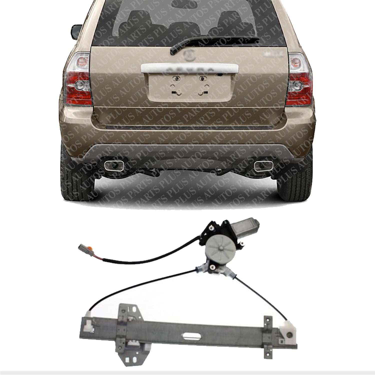 Rear Window Regulator with Motor Right Passenger Side Direct Replacement Compatible with 2001-2006 Acura MDX AC1551102 72710S3VA03