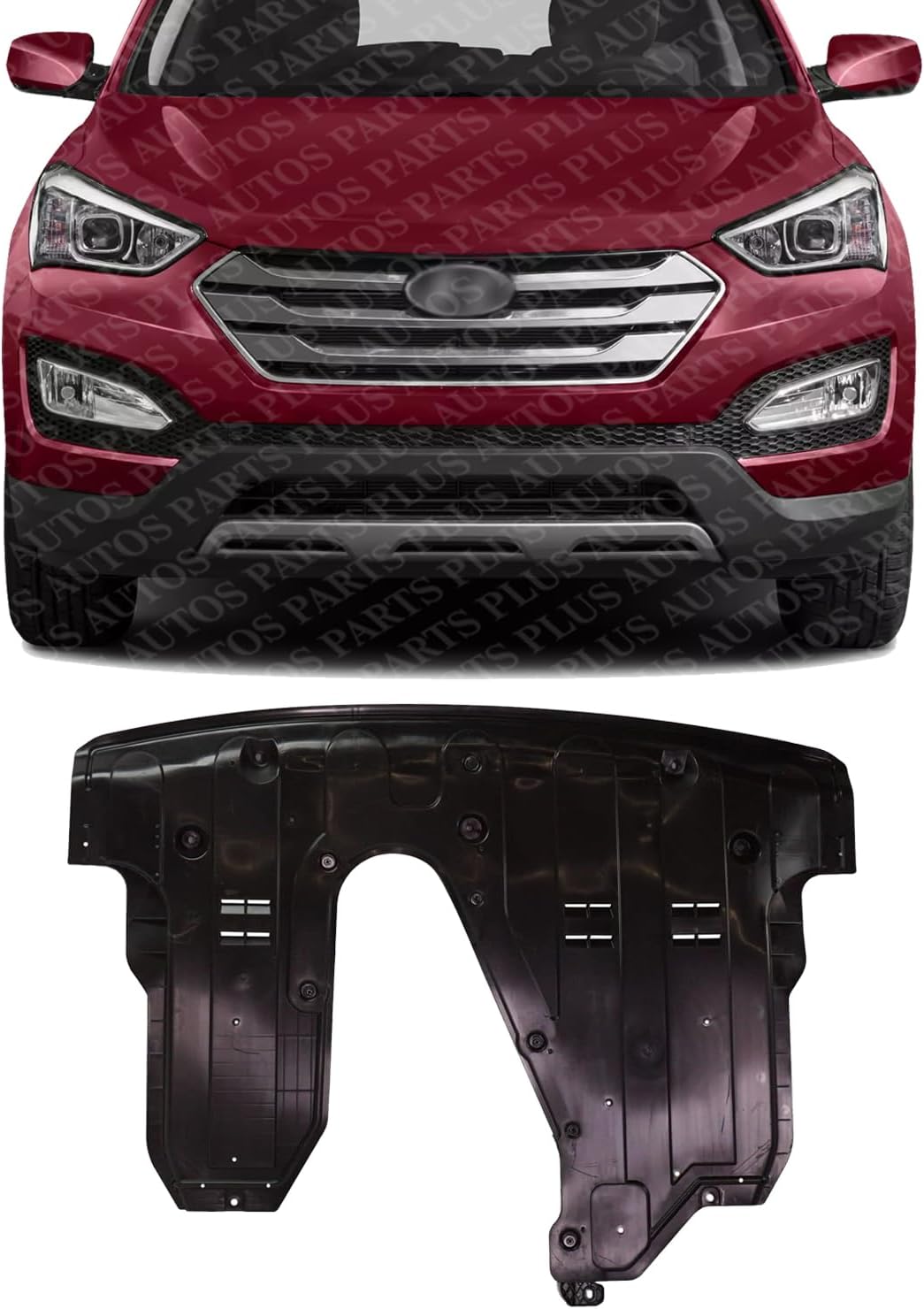 Front Engine Splash Shield Under Cover Direct Replacement Compatible with 2013-2019 Hyundai Santa Fe HY1228186 291102W800