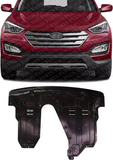Front Engine Splash Shield Under Cover Direct Replacement Compatible with 2013-2019 Hyundai Santa Fe HY1228186 291102W800