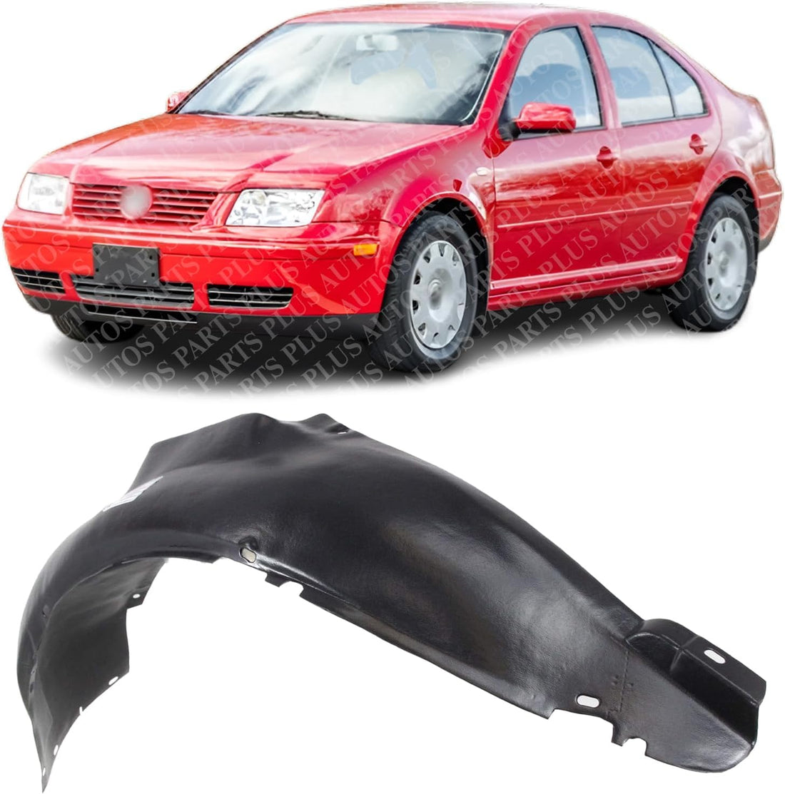 Front Fender Liner Left Driver Side Direct Replacement Compatible With 1993-1999 Volkswagen Golf/Jetta VW1248102 1H0809961A