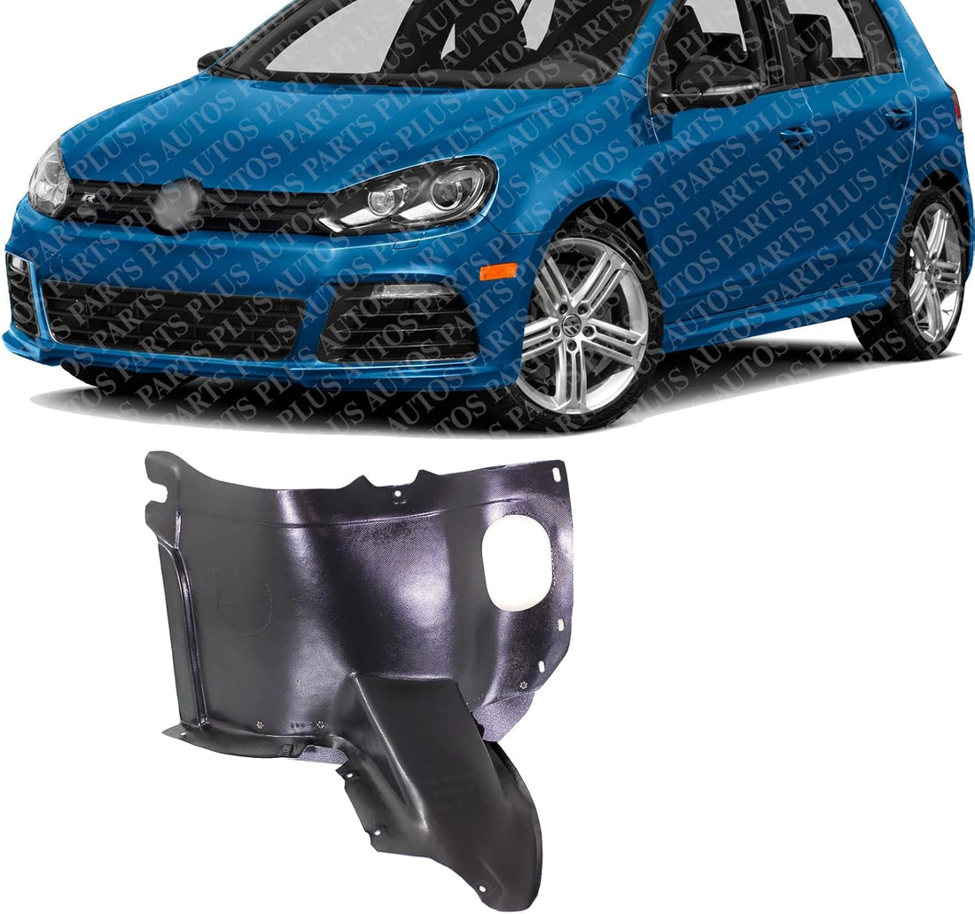 Front Fender Liner Left Driver Side Direct Replacement Compatible With 2010-2014 Volkswagen Golf/GTI VW1248118 5K0805911G
