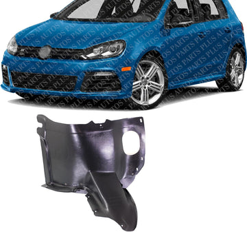 Front Fender Liner Left Driver Side Direct Replacement Compatible With 2010-2014 Volkswagen Golf/GTI VW1248118 5K0805911G