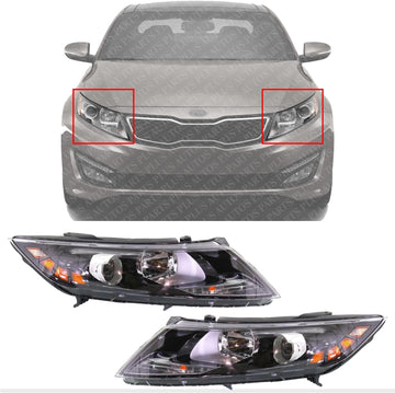 Set Of 2 Front Head LightAssembly Right Passenger & Left Driver Side Direct Replacement Compatible With 2012-2013 Kia Optima KI2503157 KI2502157 921024C000 921014C000