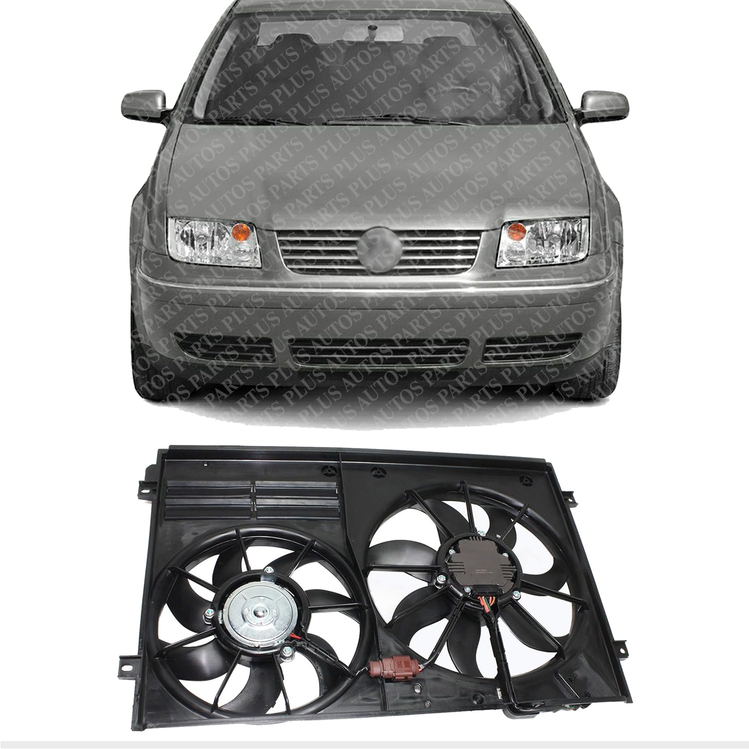 Radiator Condenser Cooling Fan Assembly Direct Replacement Compatible with 2005-2016 Volkswagen Jetta VW3117106 1K0121205AJ-PFM 1K0959455ET