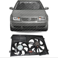 Radiator Condenser Cooling Fan Assembly Direct Replacement Compatible with 2005-2016 Volkswagen Jetta VW3117106 1K0121205AJ-PFM 1K0959455ET