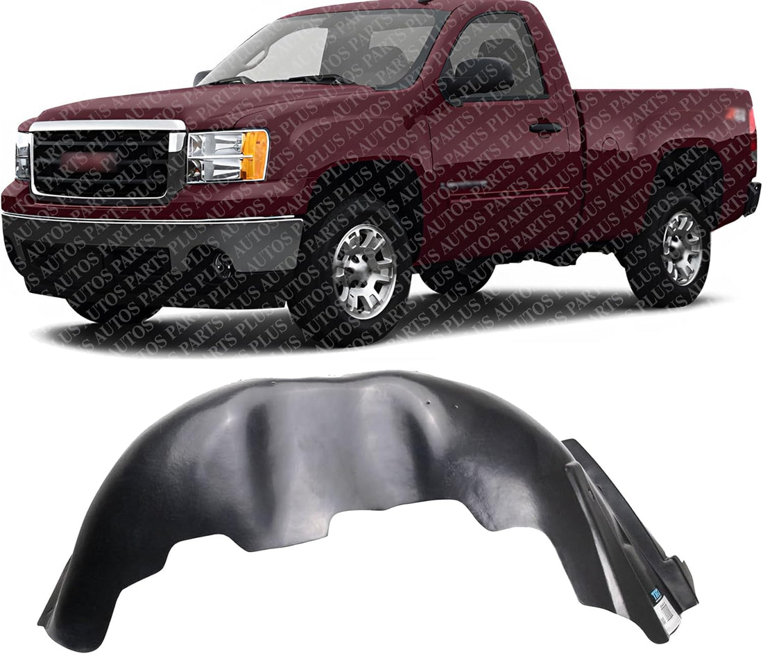 Front Fender Liner Left Driver Side Direct Replacement Compatible with 2007-2010 GMC Sierra 2500HD 3500HD GM1248200 25828531