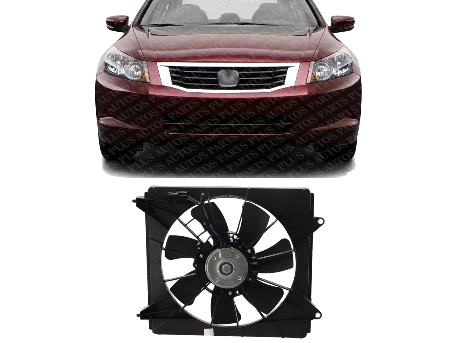 Front A/C Condenser Cooling Fan Assembly Plastic Direct Replacement Compatible with 2008-2012 Honda Accord / 2009-2014 Acura TSX HO3113123 38616R40A01-PFM 38615R40A01 38