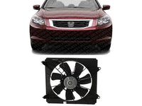 Front A/C Condenser Cooling Fan Assembly Plastic Direct Replacement Compatible with 2008-2012 Honda Accord / 2009-2014 Acura TSX HO3113123 38616R40A01-PFM 38615R40A01 38