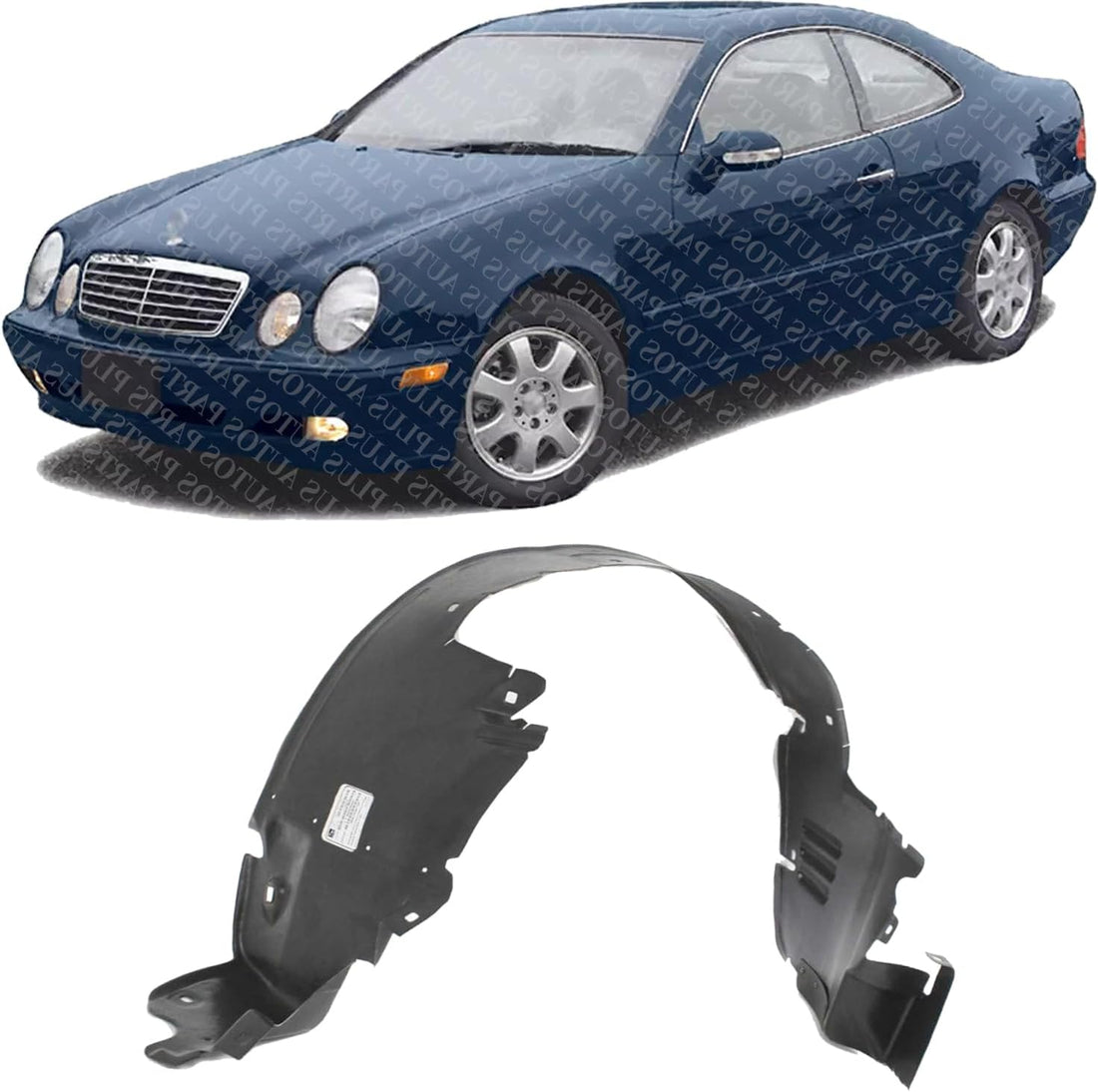 Front Fender Liner Rear Section Left Driver Side Direct Replacement Compatible With 1998-2003 Mercedes Benz CLK-Class MB1248128 2086980530