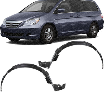 Set Of 2 Front Fender Liner Right Passenger & Left Driver Side Direct Replacement Compatible With 2005-2007 Honda Odyssey HO1249124 HO1248123 74101SHJA00 74151SHJA00