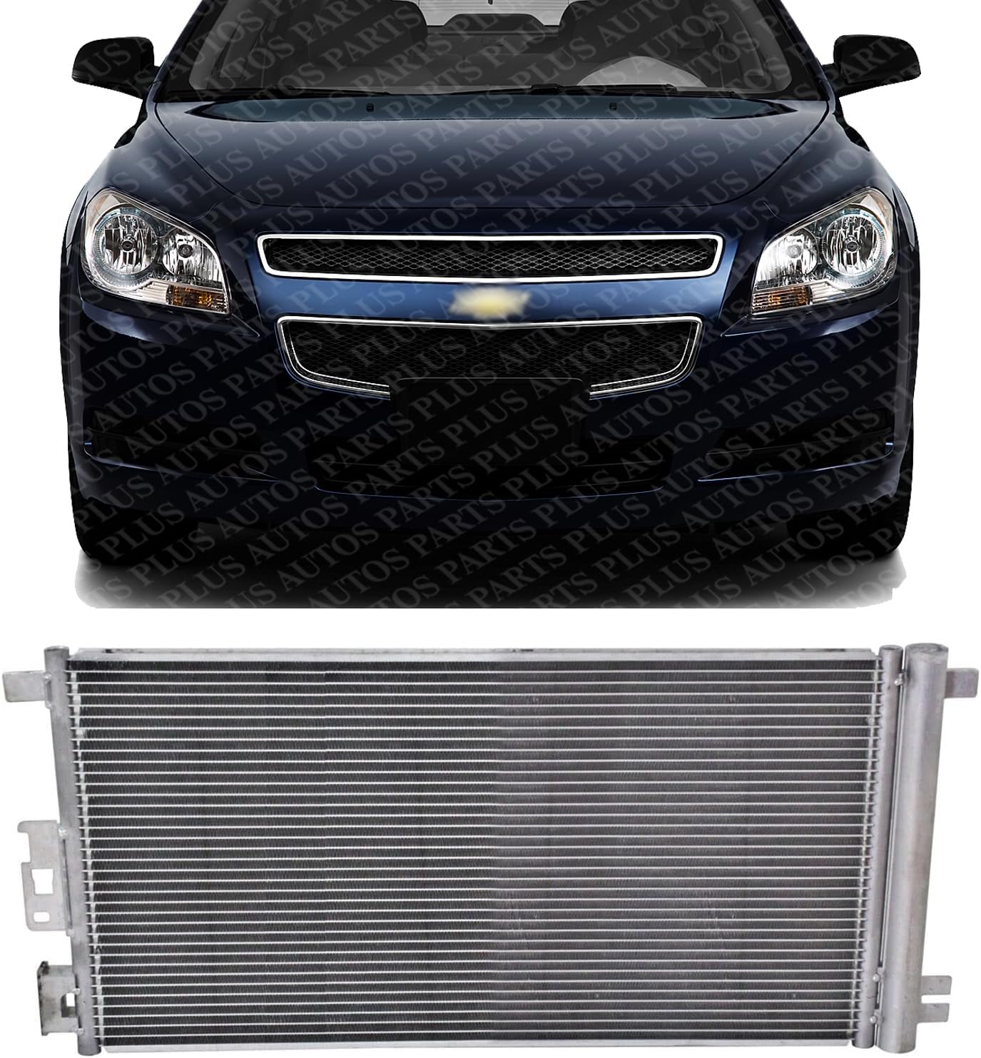 Front A/C Condenser Aluminum Core Direct Replacement Compatible With 2004-2012 Chevrolet Malibu / 2005-2010 Pontiac G6 / 2007-2009 Saturn Aura GM3030255 20820058 20820057