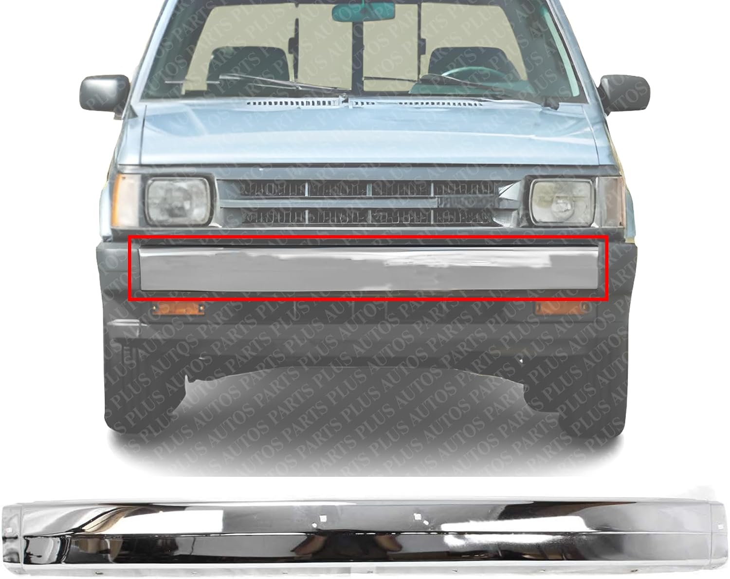 Front Bumper Steel Chrome Without Molding Holes Direct Replacement Compatible With 1986-1993 Mazda Pickup MA1002129 UE6050030B