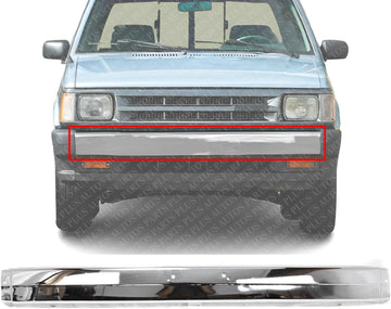 Front Bumper Steel Chrome Without Molding Holes Direct Replacement Compatible With 1986-1993 Mazda Pickup MA1002129 UE6050030B