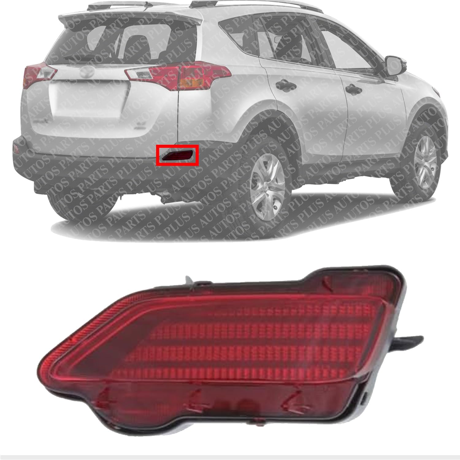 Rear Bumper Reflector Right passenger Side Direct Replacement Compatible With 2013-2015 Toyota RAV4 TO1185107 814800R020