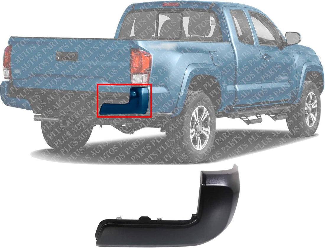 Rear Bumper End Cap Painted Black Right Passenger Side Direct Replacement Compatible With 2016-2023 Toyota Tacoma TO1105133 5215504010