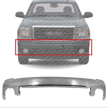 Front Bumper Chrome Steel Direct Replacement Compatible With 2007-2013 GMC Sierra 1500 GM1002833 15901505