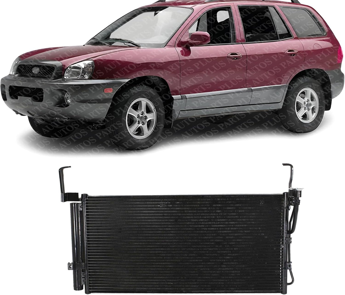 Front A/C Condenser Aluminum Core Direct Replacement Compatible With 2001-2006 Hyundai Santa Fe HY3030106 9760626001