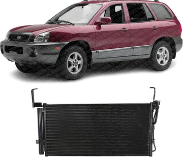 Front A/C Condenser Aluminum Core Direct Replacement Compatible With 2001-2006 Hyundai Santa Fe HY3030106 9760626001