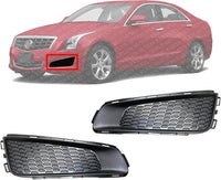 Set Of 2 Front Fog Light Cover Textured Left Driver & Right Passenger Side Direct Replacement Compatible With 2013-2014 Cadillac ATS GM1039178 GM1038178 20912440
