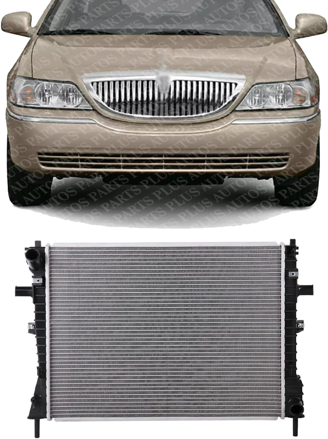 Front Radiator Aluminum Core Direct Replacement Compatible With 2003-2005 Lincoln Town Car FO3010245 H2MZ8005Z