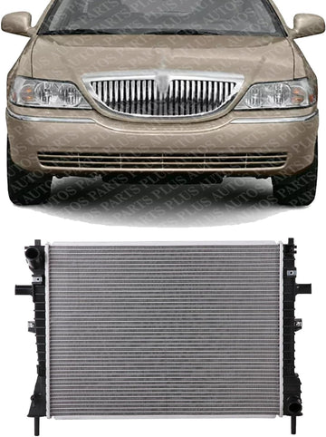 Front Radiator Aluminum Core Direct Replacement Compatible With 2003-2005 Lincoln Town Car FO3010245 H2MZ8005Z