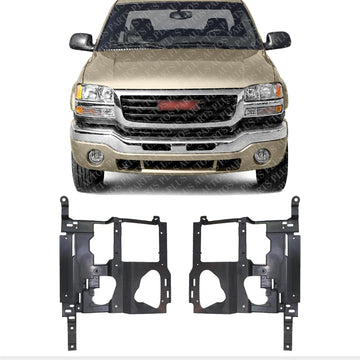 Set of 2 Head Light Support Bracket Left Driver & Right Passenger Side Direct Replacement Compatible with 2003-2006 GMC Sierra 1500 2500HD 3500 GM1221133 GM1221132 15798924 15798923