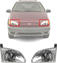 Set Of 2 Front Headlight Assembly Right Passenger & Left Driver Side Direct Replacement Compatible With 2001-2003 Toyota Sienna TO2502135 TO2503135 8115008020 8111008020